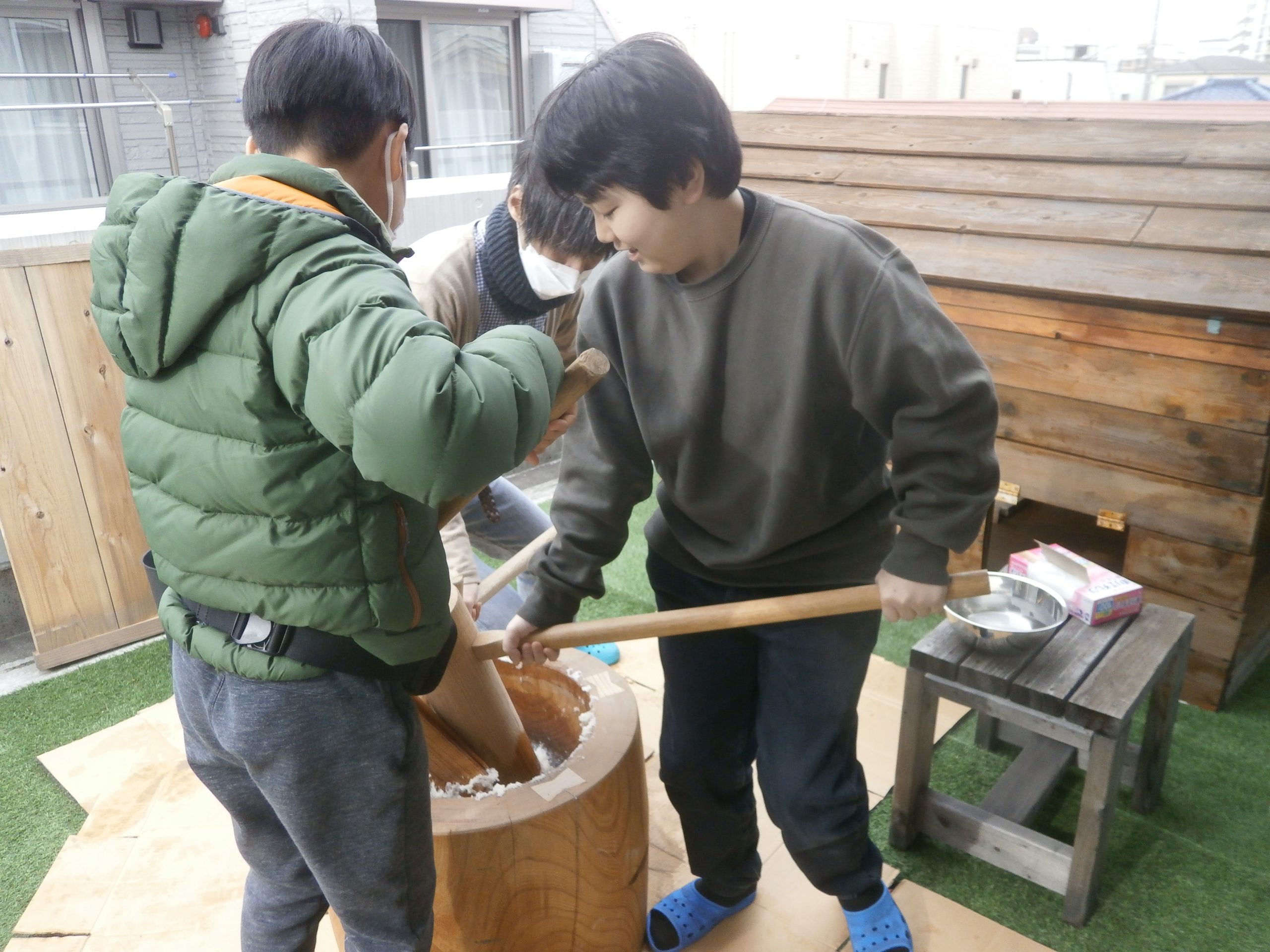 不登校 フリースクール 餅つき